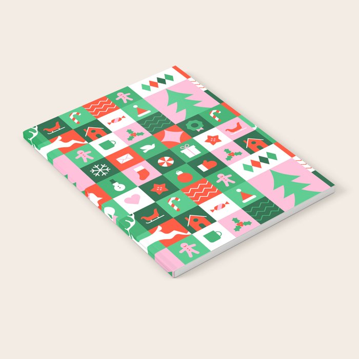 Modern christmas geometric mosaic art pattern Notebook Gallery Image 1