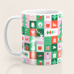 Modern christmas geometric mosaic art pattern Coffee Mug Gallery Image 3