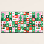 Modern christmas geometric mosaic art pattern Desk Mat Gallery Image 3