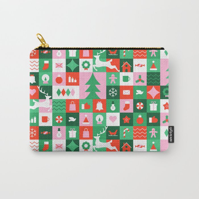 Modern christmas geometric mosaic art pattern Carry All Pouch Gallery Image 1