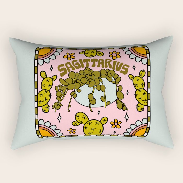 Sagittarius Cactus Rectangular Pillow Gallery Image 2