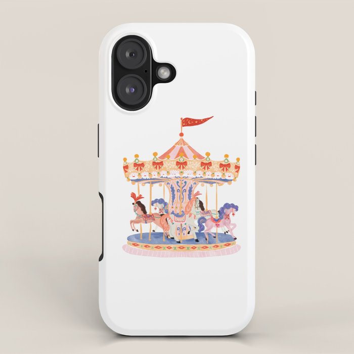 Whimsical Vintage Carousel Ride iPhone Case Gallery Image 1