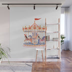 Whimsical Vintage Carousel Ride Wall Mural Gallery Image 1