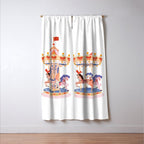 Whimsical Vintage Carousel Ride Window Curtain Gallery Image 3