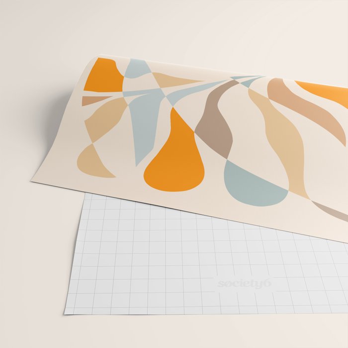YOUR HEALTH IS YOUR WEALTH with Liquid retro abstract pattern in orange and blue Wrapping Paper Gallery Image 2