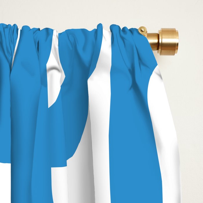 Pop Blue and White Contemporary Mid Century Modern Loops Abstract Pattern Window Curtain Gallery Image 2