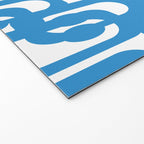 Pop Blue and White Contemporary Mid Century Modern Loops Abstract Pattern Welcome Mat Gallery Image 2