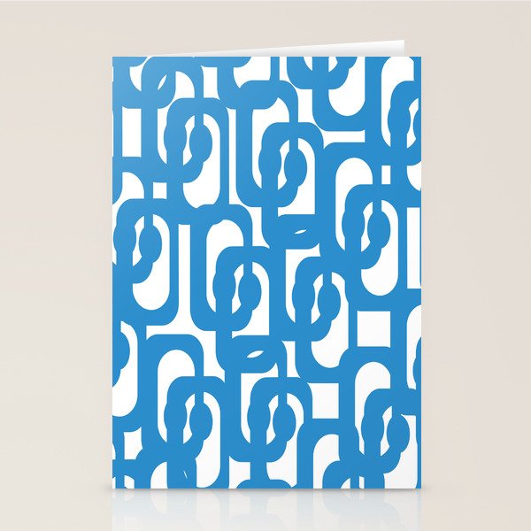 Pop Blue and White Contemporary Mid Century Modern Loops Abstract Pattern Stationery Card Gallery Image 2