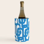 Pop Blue and White Contemporary Mid Century Modern Loops Abstract Pattern Wine Chiller Gallery Image 1