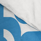 Pop Blue and White Contemporary Mid Century Modern Loops Abstract Pattern Comforter Gallery Image 4