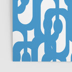 Pop Blue and White Contemporary Mid Century Modern Loops Abstract Pattern Poster Gallery Image 3