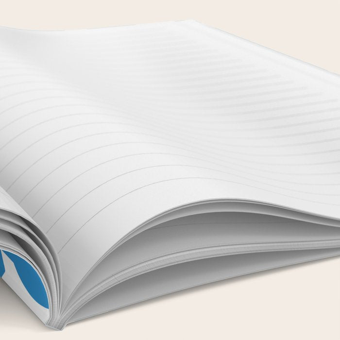 Pop Blue and White Contemporary Mid Century Modern Loops Abstract Pattern Notebook Gallery Image 2