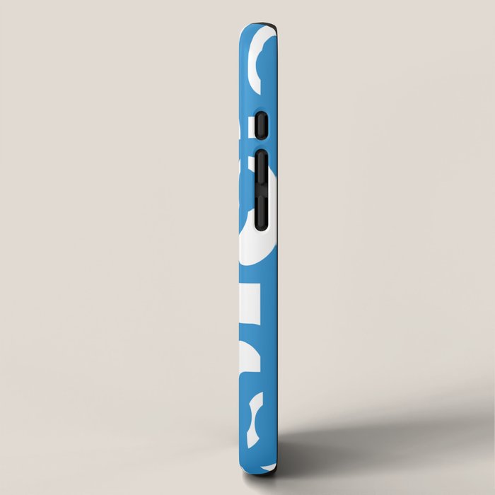 Pop Blue and White Contemporary Mid Century Modern Loops Abstract Pattern iPhone Case Gallery Image 2
