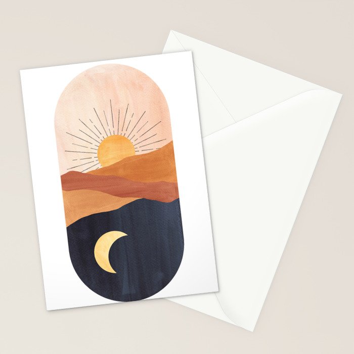 Abstract day and night Stationery Card Gallery Image 2