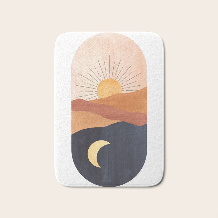 Abstract day and night Bath Mat Gallery Image 1