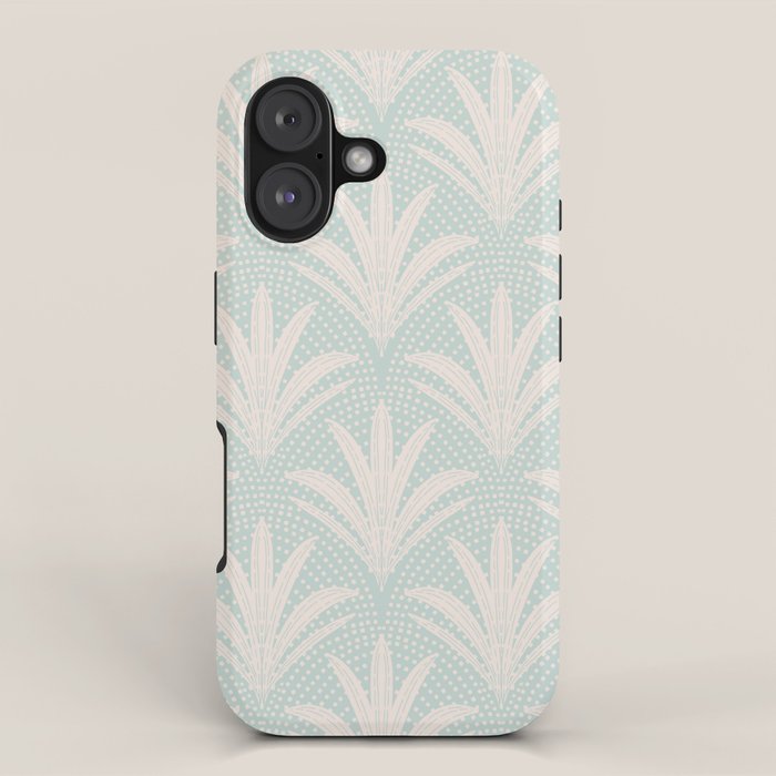Boho Rustic Palm Radiance Soft Blue iPhone Case Gallery Image 1
