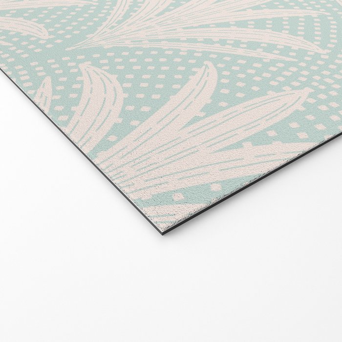 Boho Rustic Palm Radiance Soft Blue Welcome Mat Gallery Image 2