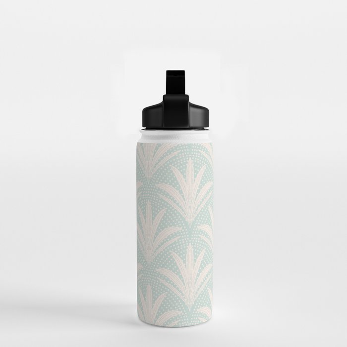 Boho Rustic Palm Radiance Soft Blue Water Bottle Gallery Image 2