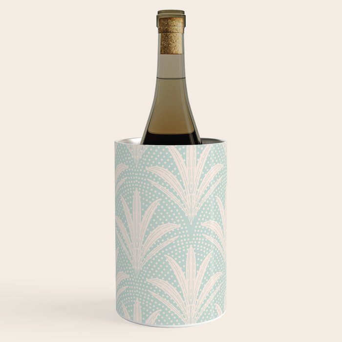 Boho Rustic Palm Radiance Soft Blue Wine Chiller Gallery Image 3
