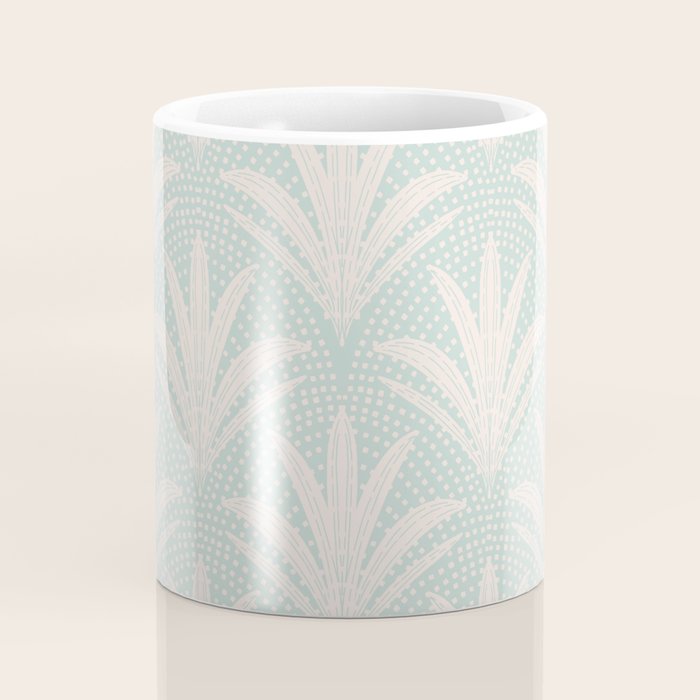 Boho Rustic Palm Radiance Soft Blue Coffee Mug Gallery Image 4
