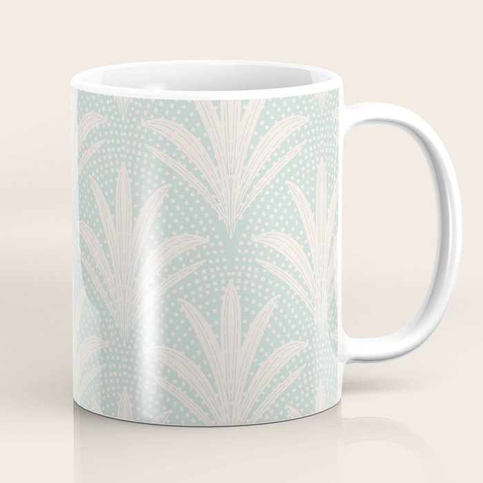 Boho Rustic Palm Radiance Soft Blue Coffee Mug Gallery Image 1