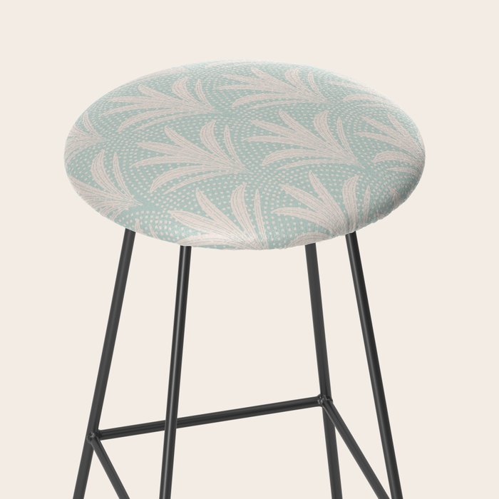 Boho Rustic Palm Radiance Soft Blue Stool Gallery Image 2