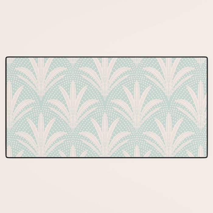 Boho Rustic Palm Radiance Soft Blue Desk Mat Gallery Image 3
