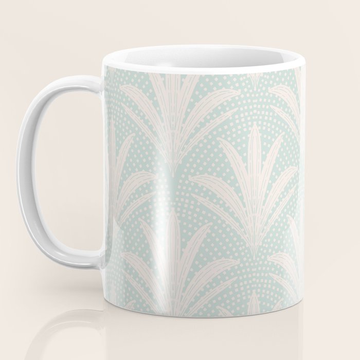 Boho Rustic Palm Radiance Soft Blue Coffee Mug Gallery Image 3