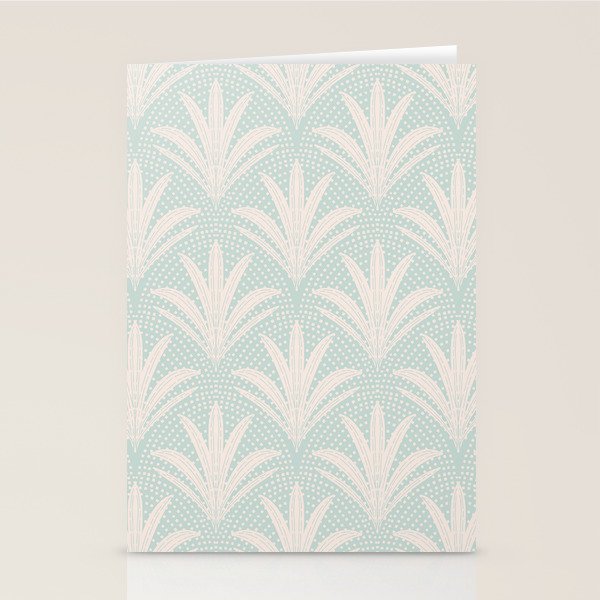 Boho Rustic Palm Radiance Soft Blue Stationery Card Gallery Image 2