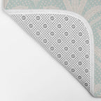 Boho Rustic Palm Radiance Soft Blue Bath Mat Gallery Image 2