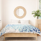 Festive, Floral Pattern, Blue and Gray, Floral Prints Duvet Cover Gallery Image 3