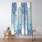 Festive, Floral Pattern, Blue and Gray, Floral Prints Window Curtain Gallery Image 5