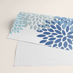 Festive, Floral Pattern, Blue and Gray, Floral Prints Wrapping Paper Gallery Image 2
