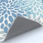 Festive, Floral Pattern, Blue and Gray, Floral Prints Rug Gallery Image 4