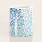 Festive, Floral Pattern, Blue and Gray, Floral Prints Coffee Mug Gallery Image 4