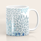 Festive, Floral Pattern, Blue and Gray, Floral Prints Coffee Mug Gallery Image 1