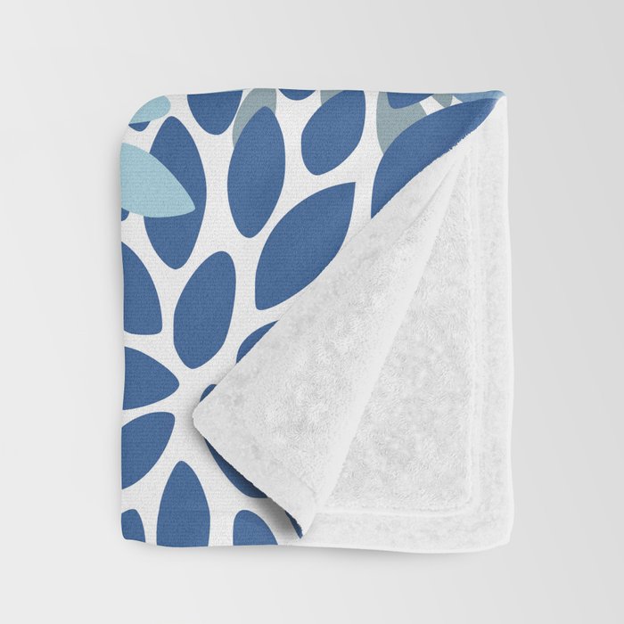 Festive, Floral Pattern, Blue and Gray, Floral Prints Throw Blanket Gallery Image 3