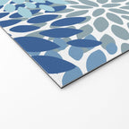 Festive, Floral Pattern, Blue and Gray, Floral Prints Welcome Mat Gallery Image 2