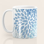 Festive, Floral Pattern, Blue and Gray, Floral Prints Coffee Mug Gallery Image 3