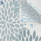 Festive, Floral Pattern, Blue and Gray, Floral Prints Wall Tapestry Gallery Image 3