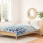 Festive, Floral Pattern, Blue and Gray, Floral Prints Duvet Cover Gallery Image 2