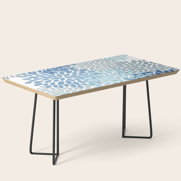 Festive, Floral Pattern, Blue and Gray, Floral Prints Coffee Table Gallery Image 1
