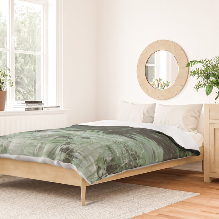 Twombly Green Water 1988 Duvet Cover Gallery Image 2