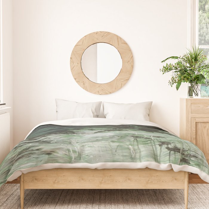 Twombly Green Water 1988 Duvet Cover Gallery Image 3