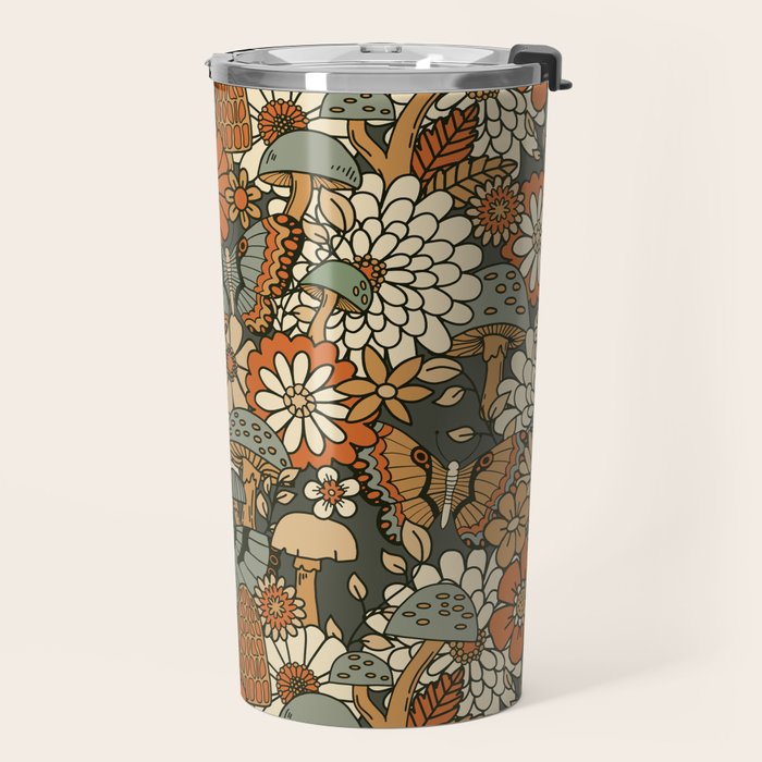 Mushroom Butterfly Garden Travel Mug Gallery Image 2