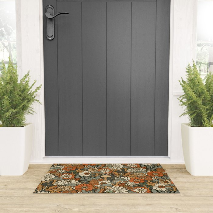 Mushroom Butterfly Garden Welcome Mat Gallery Image 3