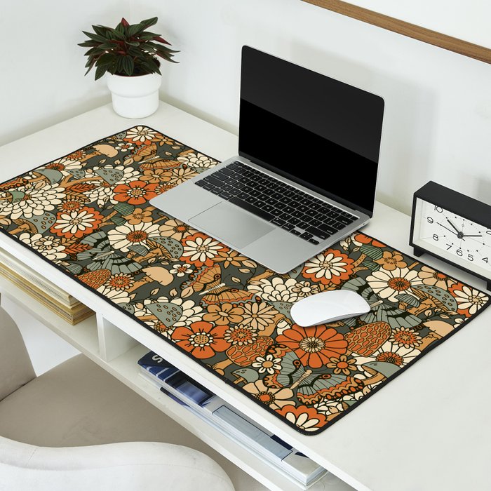 Mushroom Butterfly Garden Desk Mat Gallery Image 2