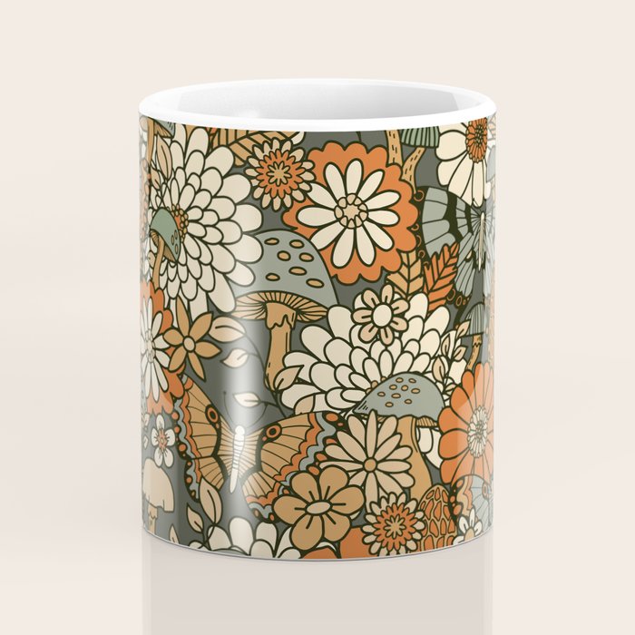 Mushroom Butterfly Garden Coffee Mug Gallery Image 4