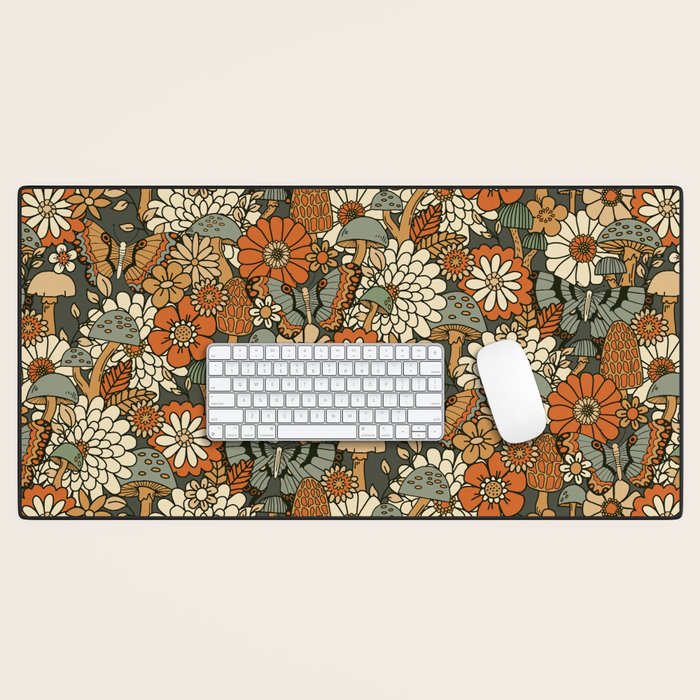 Mushroom Butterfly Garden Desk Mat Gallery Image 1