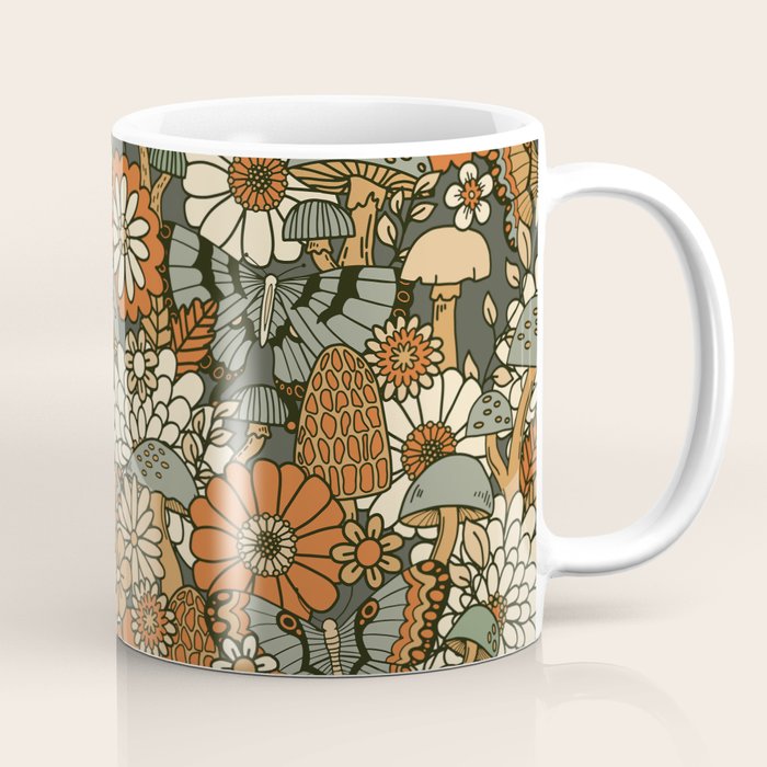 Mushroom Butterfly Garden Coffee Mug Gallery Image 1